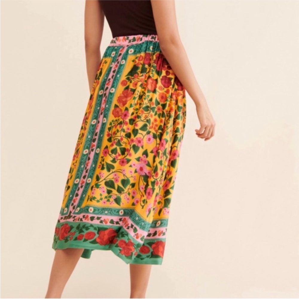 FARM Rio Floral Midi Skirt -  L - Picture 5 of 10